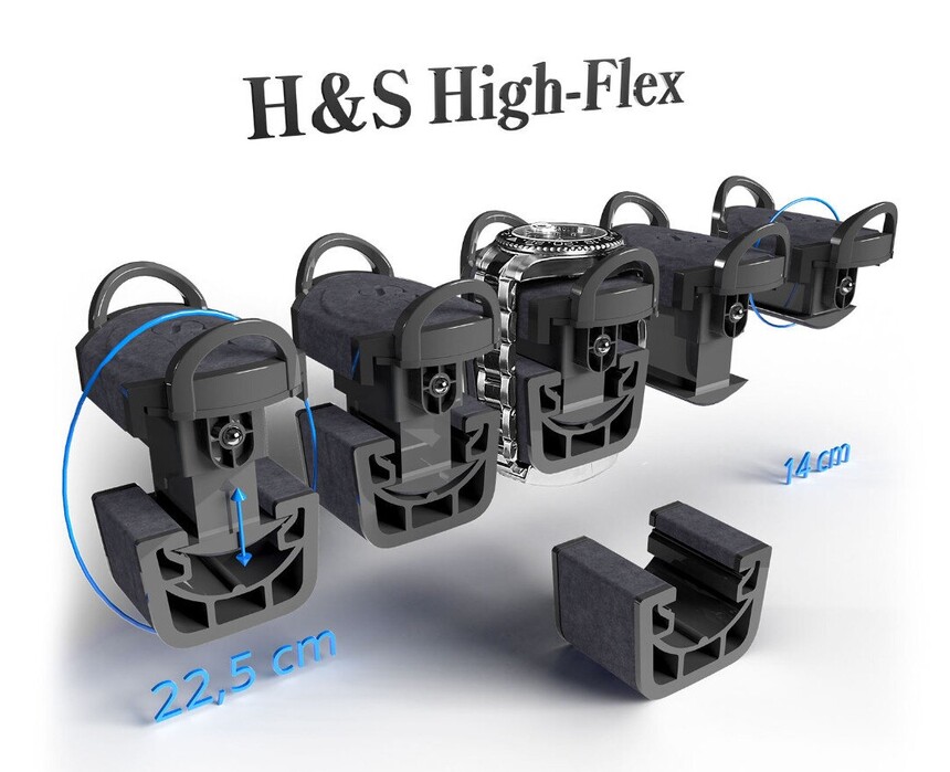 Bei hochwertigen Bewegern lässt sich die Größe der Kissen anpassen, damit die Uhr perfekt sitzt.