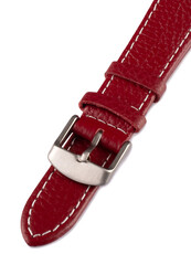 Unisex-Uhrenarmband aus rotem Leder W-00-D