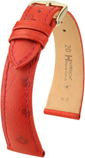 Lederband Hirsch Massai Ostrich L 04362020-1, Rot, Straußenleder, Länge L, Quick Release