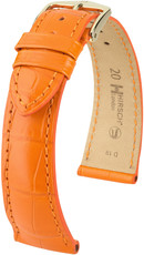 Leder-Uhrenarmband Hirsch London L 04307076-1, orange, Alligatorleder, Länge L, Quick Release