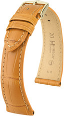 Leder-Uhrenarmband Hirsch London L 04307075-1, braun, Alligatorleder, Länge L, Quick Release