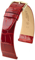 Lederband Hirsch Prestige M 02207120-1, Rot, Alligatorleder, Länge M, Quick Release