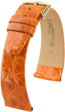 Lederband Hirsch Prestige M 02208176-1, orange, Krokodilleder, Länge M, Quick Release
