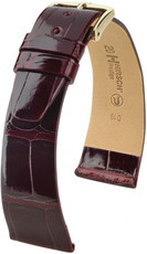 Leder-Uhrenarmband Hirsch Prestige M 02207160-1, rot, Alligatorleder, Länge M, Quick Release