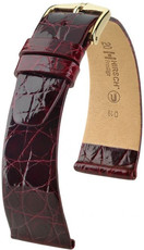 Burgunderfarbenes Lederband Hirsch Prestige M 02208160-1 (Krokodilleder) Hirsch Selection