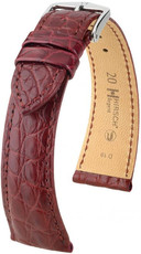 Leder-Uhrenarmband Hirsch Regent L 04107069-2, rot, Alligatorleder, Länge L, Quick Release