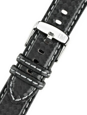 Leder-Uhrenarmband Morellato Biking 3586977.891 M, schwarz, Kunstleder