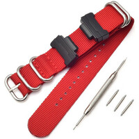 Textilband Ricardo 22mm (pro Casio G-Shock GA-100/110/120, DW-5600, GD-100), Rot, NATO