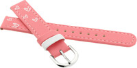 Kunstleder-Uhrenarmband JVD RJ7201.2 15mm, rosa, für Kinder