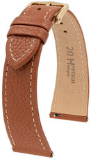 Leder-Uhrenarmband Hirsch Bologna L 01802070-1, braun, Kalbsleder, Länge L, Quick Release