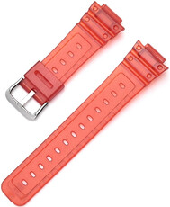 Kunststoffband Ricardo 16mm (pro Casio G-Shock GA-2100/GA-2110, DW-5600, GW-6900), Rot, transparent