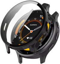 Schutzhülle (pro Garmin Venu 3S), Kunststoff, schwarz + Glas
