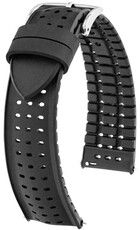 Kautschuk-Uhrenarmband Hirsch NYAD L 0925099050-2, schwarz, Naturkautschuk, Länge L, Quick Release
