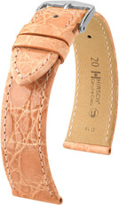 Hirsch Echtes Krokolederband L 18920822-2, orange, Krokoleder, Länge L, Schnellverschluss