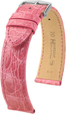 Lederband Hirsch Genuine Croco L 18920825-2, Rosa, Krokodilleder, Länge L, Quick Release