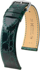 Lederband Hirsch Genuine Croco L 18920840-2, Grün, Krokodilleder, Länge L, Quick Release