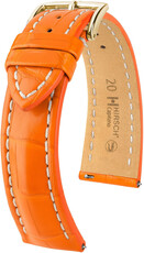Lederband Hirsch Capitano L 04807076-1, orange, Alligatorleder, Länge L, Quick Release