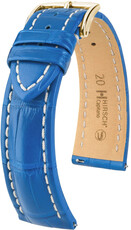 Lederband Hirsch Capitano L 04807085-1, blau, Alligatorleder, Länge L, Quick Release