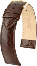 Lederband Hirsch Crocograin 12302810NQ-1, Braun, Kalb