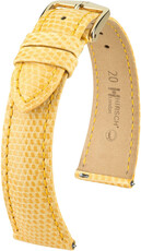 Lederband Hirsch London 04366173-7, Gelb, Eidechsenhaut, Quick Release