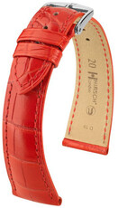 Lederband Hirsch London 04307129-2, Rot, Alligatorenhaut, Quick Release