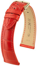 Lederband Hirsch London 04307129-7, Rot, Alligatorenhaut, Quick Release