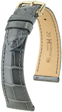Lederband Hirsch London 04307130-7, Grau, Alligatorenhaut, Quick Release