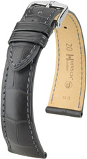 Lederband Hirsch London 04307139-2, Grau, Alligatorenhaut, Quick Release