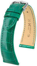 Lederband Hirsch London 04307140-2, Grün, Alligatorenhaut, Quick Release