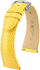 Lederband Hirsch London L 04366072-2, gelb, Eidechsenleder, Länge L, Quick Release