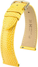 Lederband Hirsch London L 04366072-7, gelb, Eidechsenleder, Länge L, Quick Release