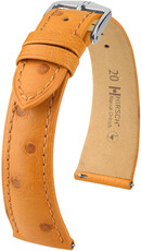 Leder-Uhrenarmband Hirsch Massai Ostrich L 04362075-2, braun, Straußenleder, Länge L, Quick Release