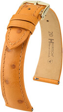 Leder-Uhrenarmband Hirsch Massai Ostrich L 04362075-7, braun, Straußenleder, Länge L, Quick Release