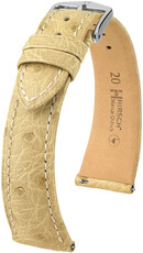 Leder-Uhrenarmband Hirsch Massai Ostrich L 04362090-2, beige, Straußenleder, Länge L, Quick Release