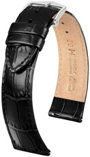 Hirsch Louisianalook Lederband L 03427050-2, schwarz, Kalbsleder, Länge L, Schnellverschluss