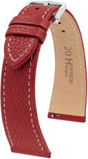 Leder-Uhrenarmband Hirsch Bologna L 01802060-2, rot, Kalbsleder, Länge L, Quick Release