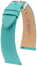Leder-Uhrenarmband Hirsch Bologna L 01802083-2, blau, Kalbsleder, Länge L, Quick Release