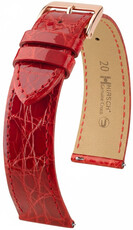 Lederband Hirsch Genuine Croco L 01808020-7, rot, Krokodilleder, Länge L, Quick Release
