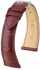 Lederband Hirsch London 04207169-2, Rot, Alligatorenhaut, Quick Release