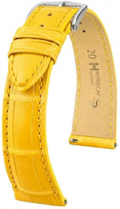 Leder-Uhrenarmband Hirsch London L 04207072-2, gelb, Alligatorleder, Länge L, Quick Release