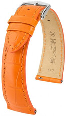 Leder-Uhrenarmband Hirsch London L 04207076-2, orange, Alligatorleder, Länge L, Quick Release