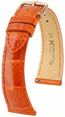 Leder-Uhrenarmband Hirsch London L 04207077-7, orange, Alligatorleder, Länge L, Quick Release