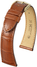 Leder-Uhrenarmband Hirsch London L 04207079NQ-1, orange, Alligatorleder, Länge L