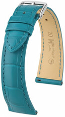 Lederband Hirsch London L 04207083-2, blau, Alligatorleder, Länge L, Quick Release