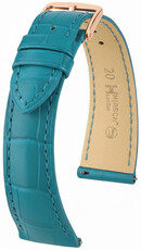 Lederband Hirsch London L 04207083-7, blau, Alligatorleder, Länge L, Quick Release