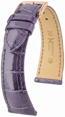 Lederband Hirsch London L 04207084-7, lila, Alligatorleder, Länge L, Quick Release