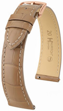 Lederband Hirsch London L 04207099-7, beige, Alligatorleder, Länge L, Quick Release