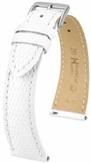 Leder-Uhrenarmband Hirsch London L 04266000-2, weiß, Echsenleder, Länge L, Quick Release