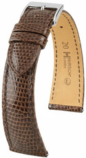 Leder-Uhrenarmband Hirsch London L 04266010-2, braun, Echsenleder, Länge L, Quick Release