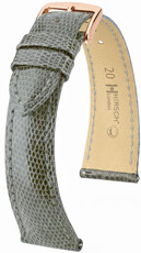 Lederband Hirsch London L 04266030-7, grau, Eidechsenleder, Länge L, Quick Release